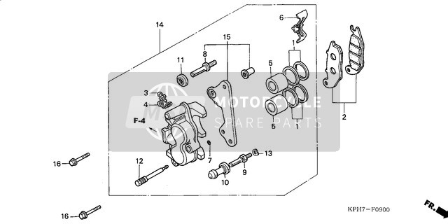 Honda ANF125 2003 Front Brake Caliper for a 2003 Honda ANF125